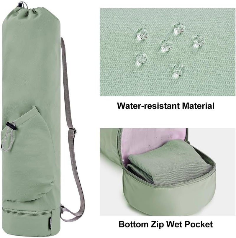 PUXING Yoga Mat Bag Yoga Mat Carrier Bag with Water Bottle Pocket and Bottom Wet Pocket Waterproof Yoga Mat Carry Bag Multi-Functional Storage Bag for Women Men - Image 3